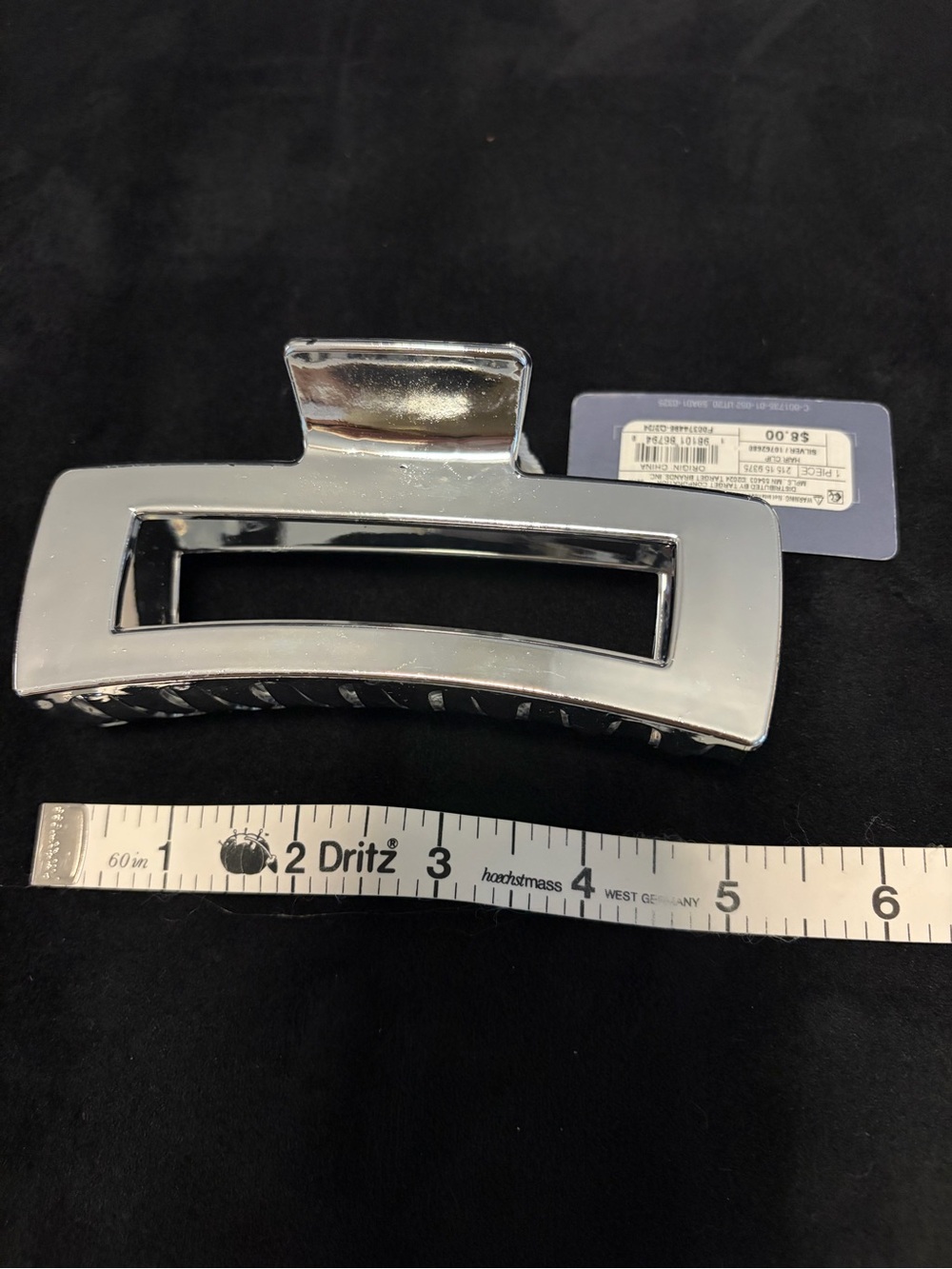 Universal Thread Silver Rectangular Hair Claw Clip